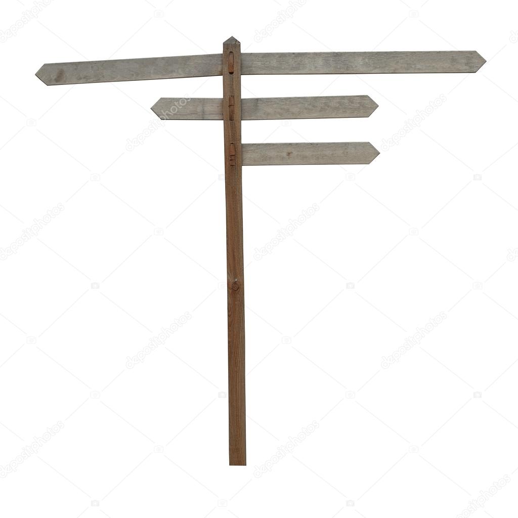 Wooden direction sign