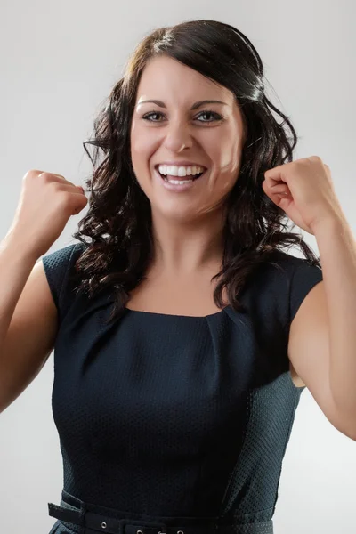 Cheering woman — Stock Photo, Image