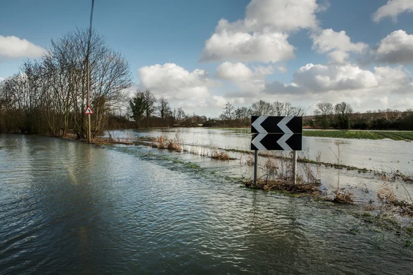 Estrada inundada — Fotografia de Stock