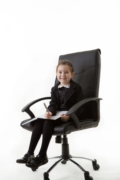 Kid dressed up as a business person — Stock Photo, Image