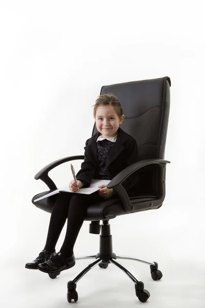 Kid dressed up as a business person — Stock Photo, Image