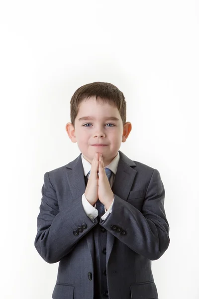 Niño joven vestido como una persona de negocios — Foto de Stock