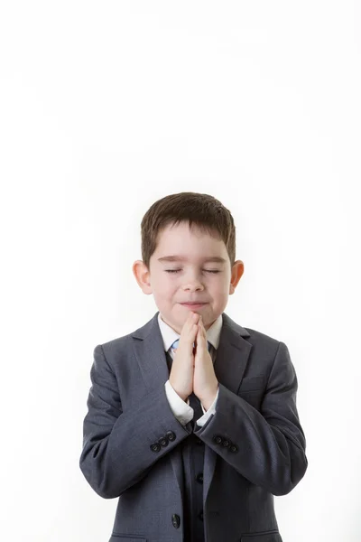 Young kid dressed up as a business person — Stock Photo, Image