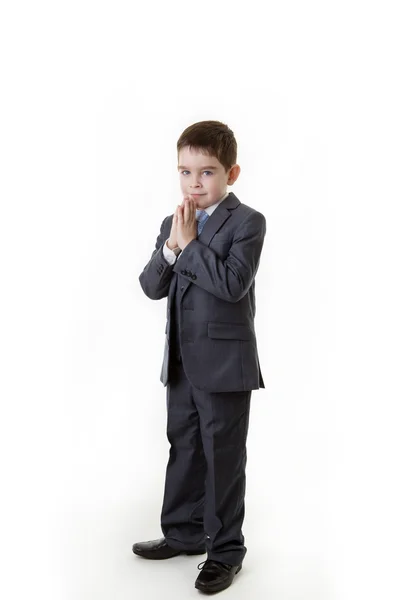Młode dziecko ubrane jak przedsiębiorca — Zdjęcie stockowe