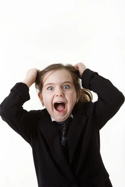 Young kid dressed up as a business person — Stock Photo, Image