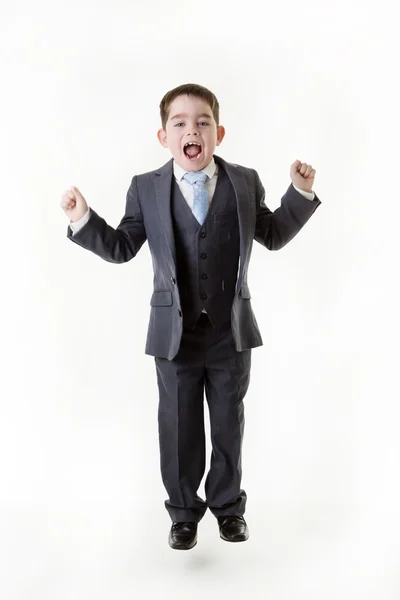 Young kid dressed up as a business person — Stock Photo, Image