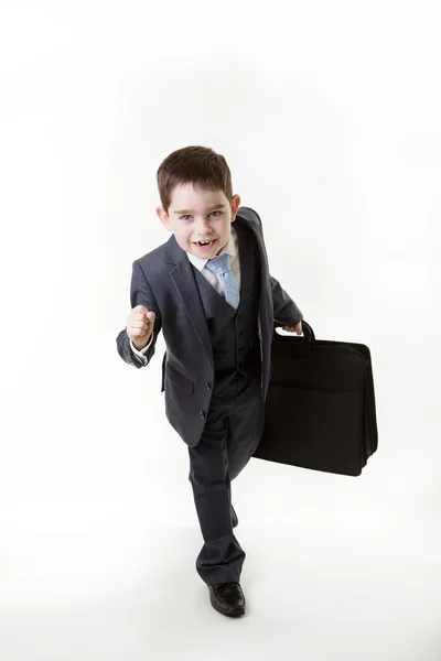 Young kid dressed up as a business person — Stock Photo, Image