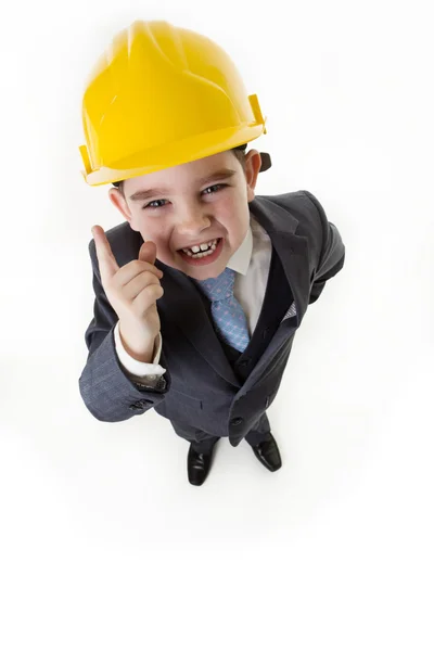 Niño disfrazado de persona de negocios — Foto de Stock