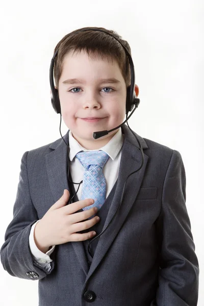 Niño disfrazado de persona de negocios — Foto de Stock