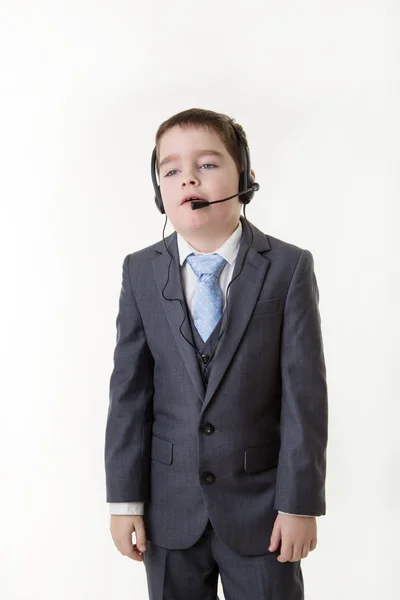 Niño disfrazado de persona de negocios — Foto de Stock