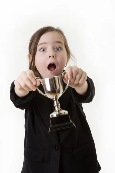 Kid dressed up as a business person — Stock Photo, Image