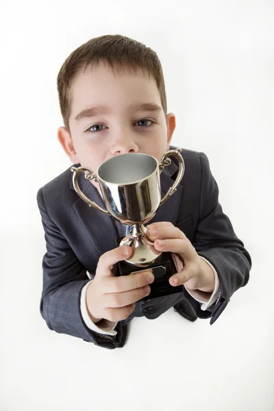 Niño joven vestido como una persona de negocios — Foto de Stock