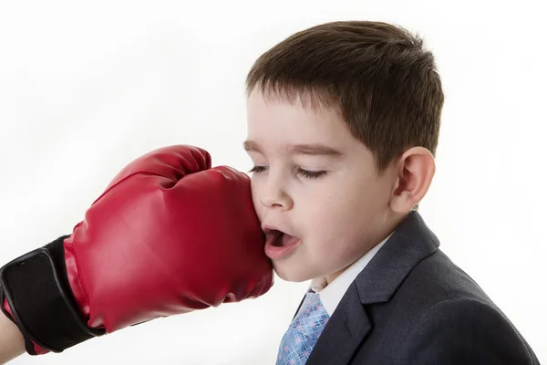 Young kid dressed up as a business person — Stock Photo, Image