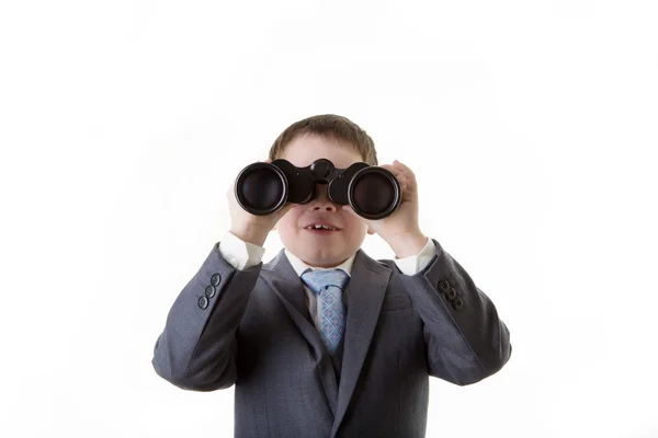 Young kid dressed up as a business person — Stock Photo, Image