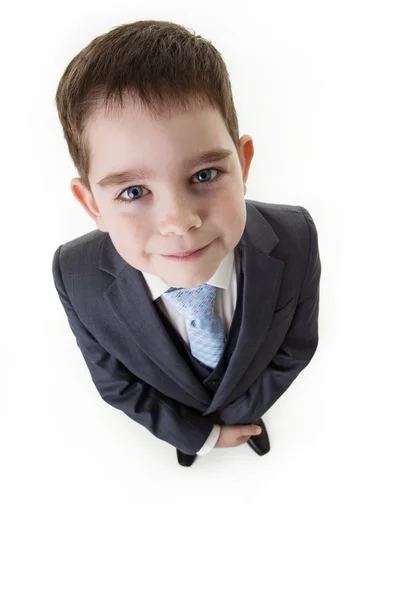 Bambino vestito come un uomo d'affari Foto Stock Royalty Free