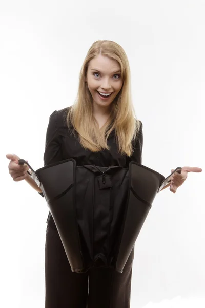 Woman with briefcase — Stock Photo, Image