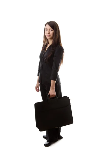 Vrouw bedrijf geval — Stockfoto