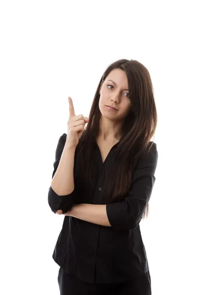 Wagging her finger — Stock Photo, Image