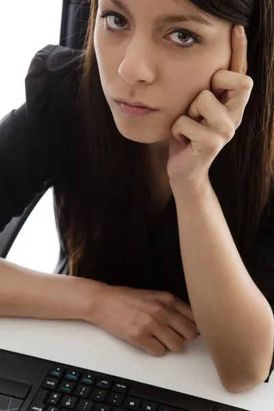 Business woman sitting at her desk — Stock Photo, Image