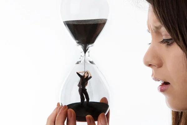 Trapped in sand timer — Stock Photo, Image