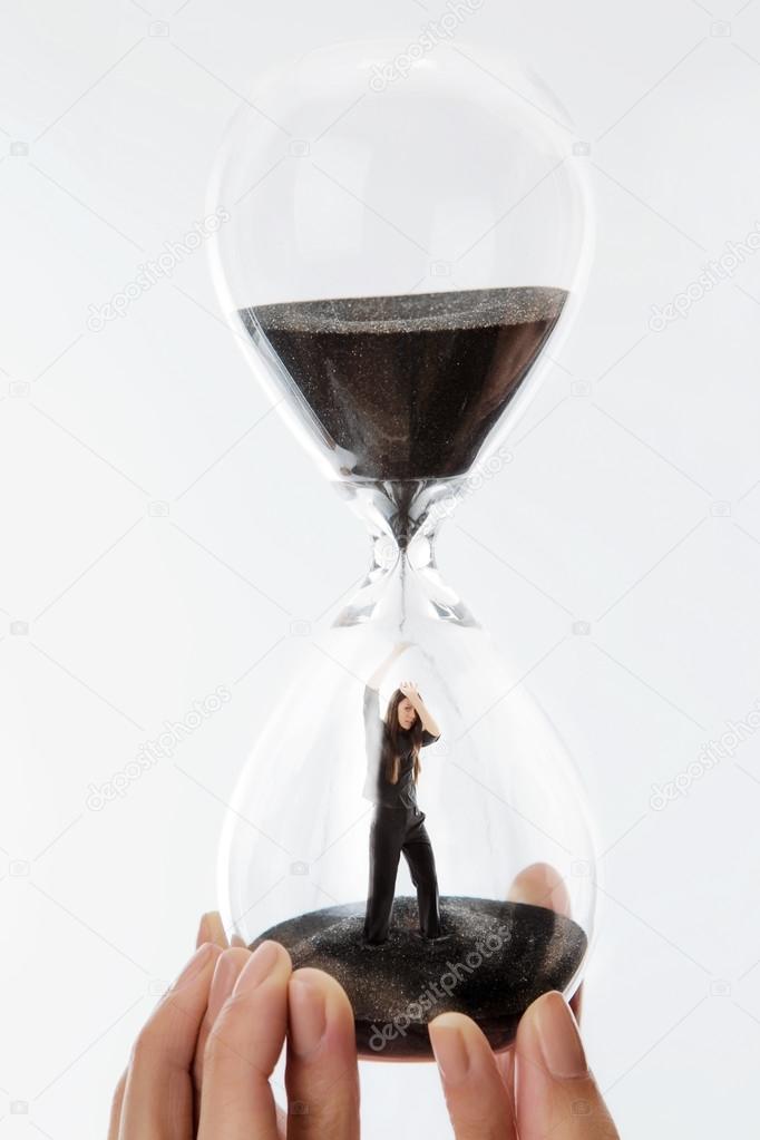 trapped in a sand timer