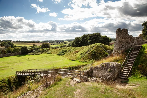 Paysage Image Bâtiment Médiéval Ruine Dans Village Château Acre Norfolk — Photo