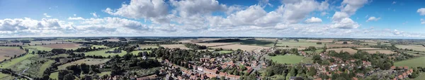 Panoramiczny Widok Lotu Ptaka Krajobraz Wsi Castle Acre Norfolk Anglia — Zdjęcie stockowe