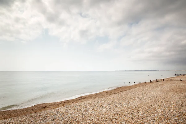 Havslandskap Vid Kusten Klapperstensstranden Sussex England — Stockfoto