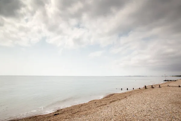 Havslandskap Vid Kusten Klapperstensstranden Sussex England — Stockfoto