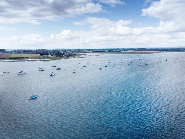 Immagine Aerea Bosham Guardando Giù Estuario Verso Chichester Harbour Mare — Foto Stock