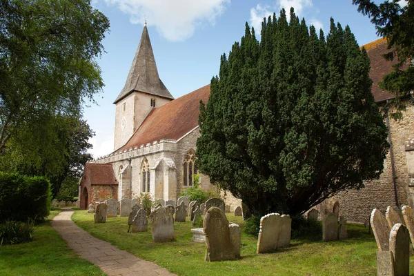 聖三位一体教会 西サセックスイングランドのBoshamの美しい村の聖公会教会 — ストック写真