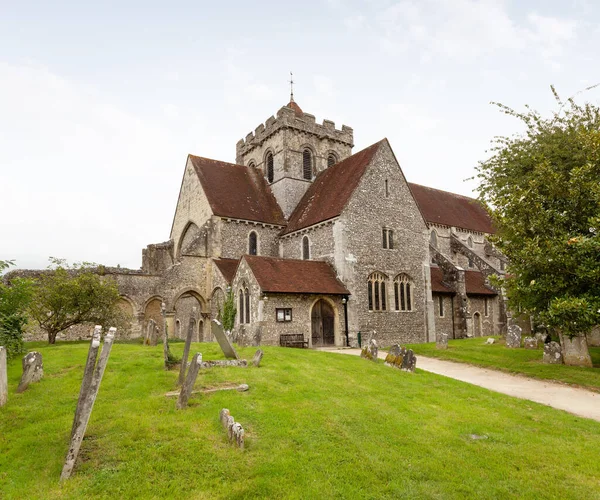 Widok Kościół Najświętszej Marii Panny Błażeja Miejscowości Boxgrove West Sussex — Zdjęcie stockowe