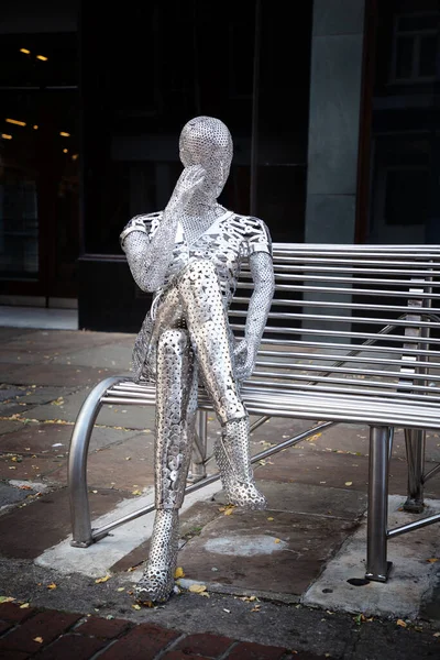 Stainless Steel Sculpture Created Say Thank You Key Workers Chichester — Stock Photo, Image