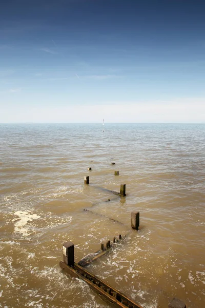 Paisaje Marino Largo Ciudad Costera Hunstanton Norfolk Inglaterra — Foto de Stock