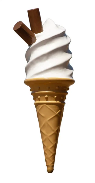 Plastik Dondurma Külahının Beyazından Kesilmiş — Stok fotoğraf
