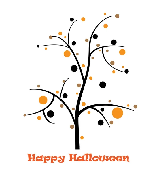 Cartão de árvore de Halloween — Vetor de Stock