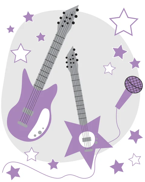 Purple Guitars — Stock Vector