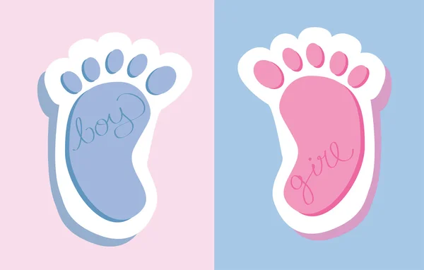 Pies de niña niño — Vector de stock