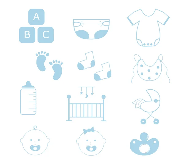 Baby jongen items — Stockvector