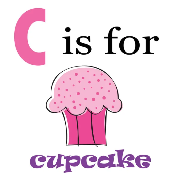 C är för cupcake — Stock vektor