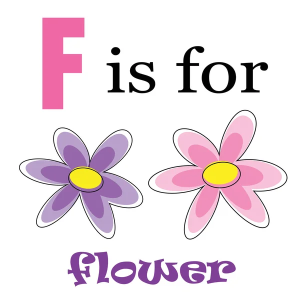 F es para Flor — Vector de stock