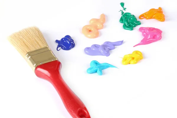 Brush and oil paint — Stock Photo, Image