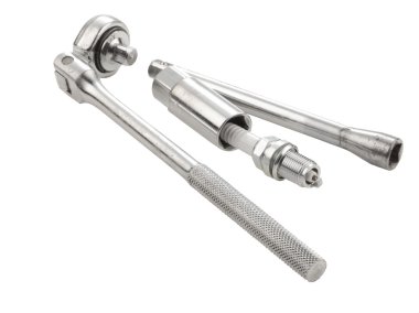 Sparkplug ve araçları beyaz bir arka plan üzerinde izole