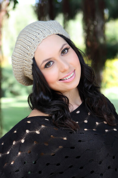 Girl in fashionable cap