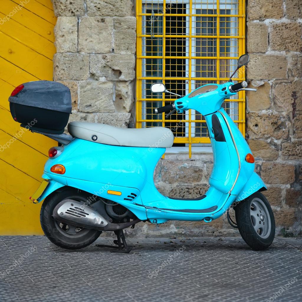 Blue scooter ⬇ Stock Photo, Image by © leonidp 30993925