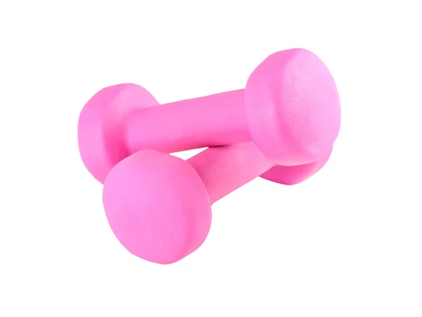 Pink glossy dumbbell — Stock Photo, Image