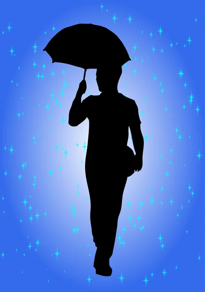 Man with umbrella — Stock Vector