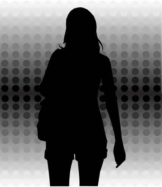 Silhouette fille — Image vectorielle