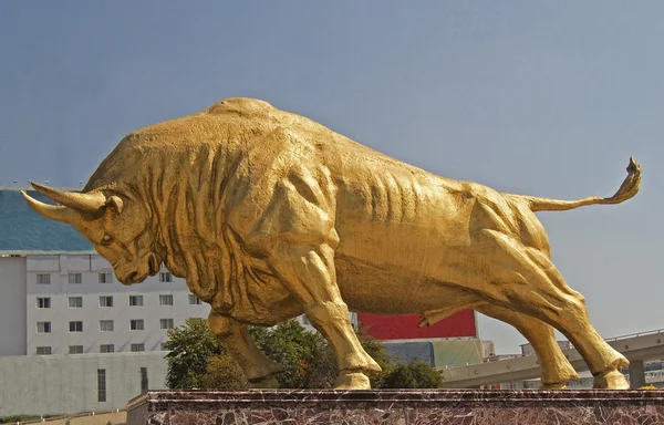 Gold bull - a monument which stands in front of the train station in Kunmin