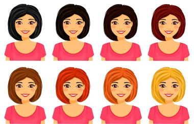 A set of avatars of girls and guys. Male and female faces. Male and female portraits. Collection of characters. Flat style. Cartoon.